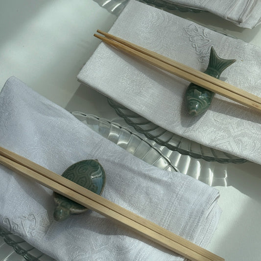 Keramiske spisepinde holdere, fisk & skildpadder