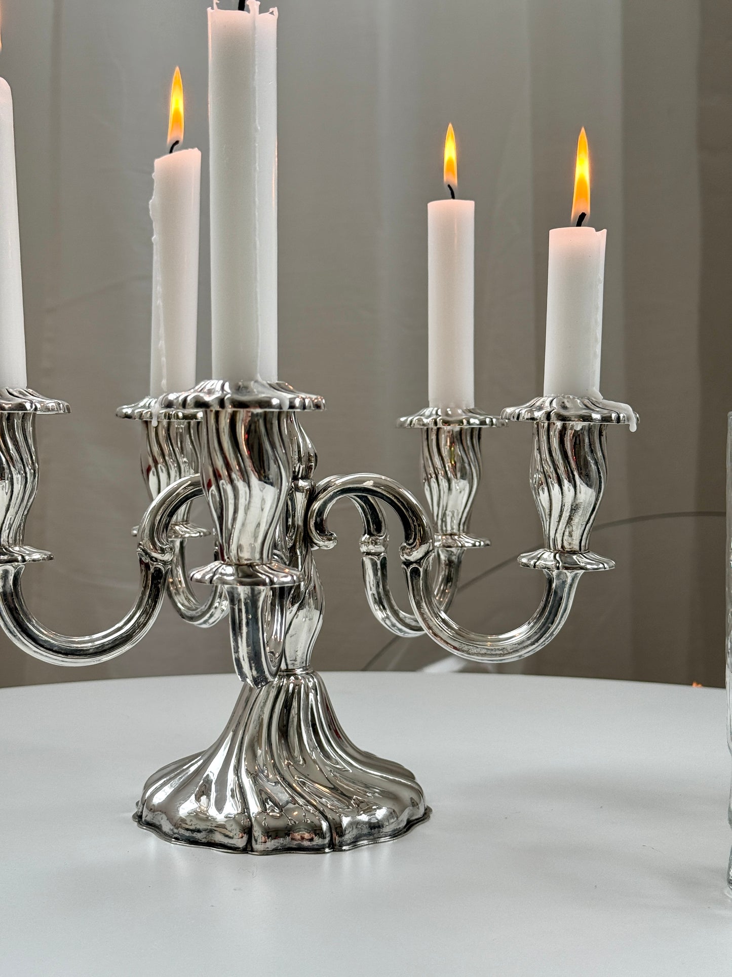 Sølvbelagt kandelaber