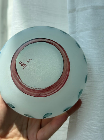 Håndmalet glaskrukke med låg