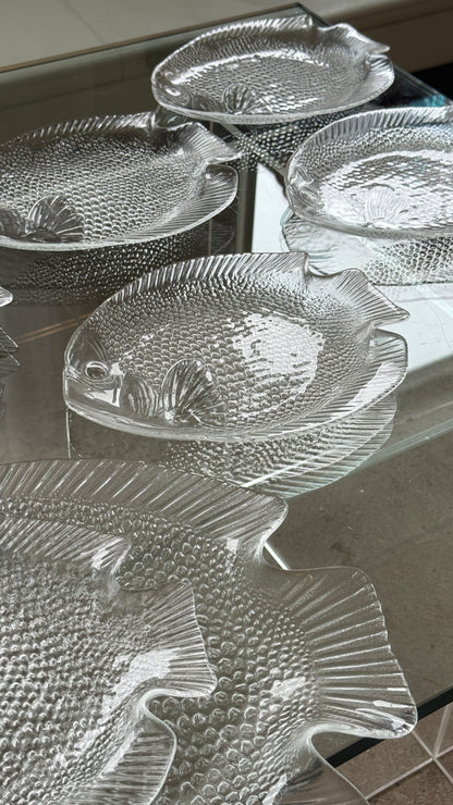 Glasfade formet som fisk - to størrelser