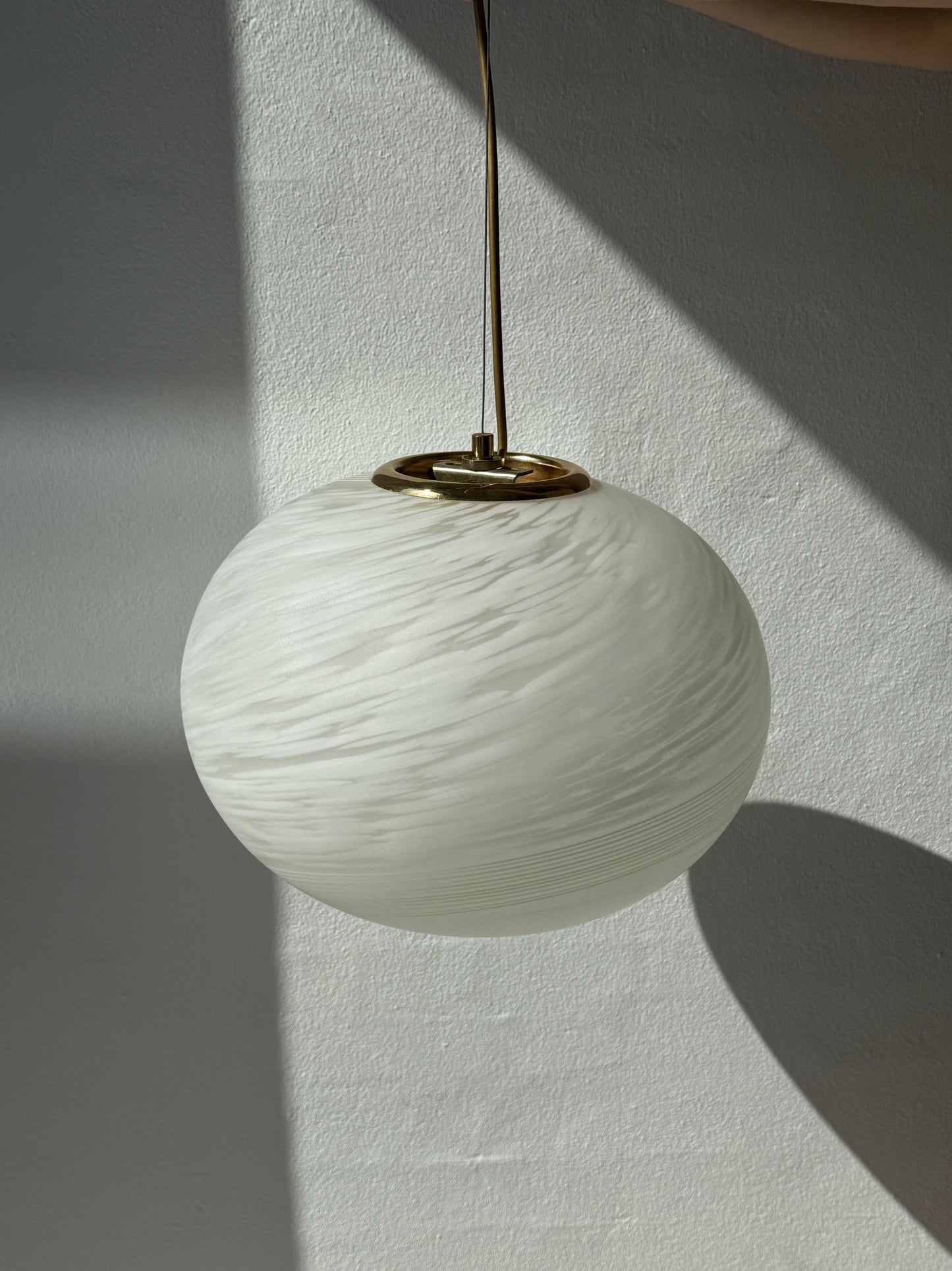 Murano pendel lampe, hvid/mat