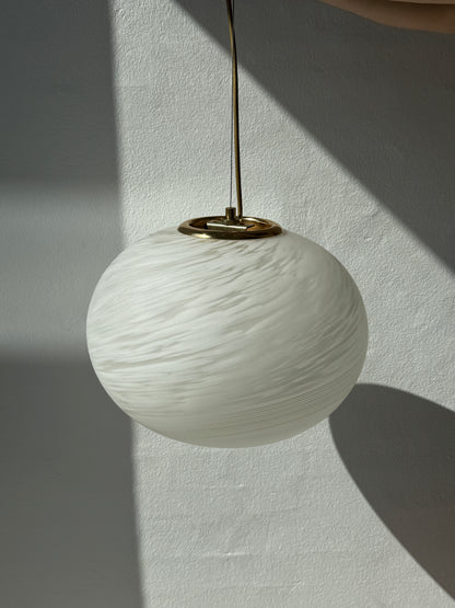 Murano pendel lampe, hvid/mat