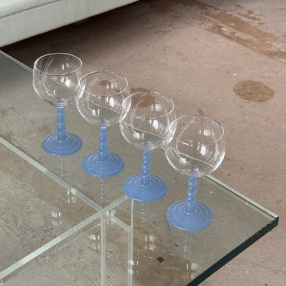 Tupperware vinglas - blåt glas, 7 stk.