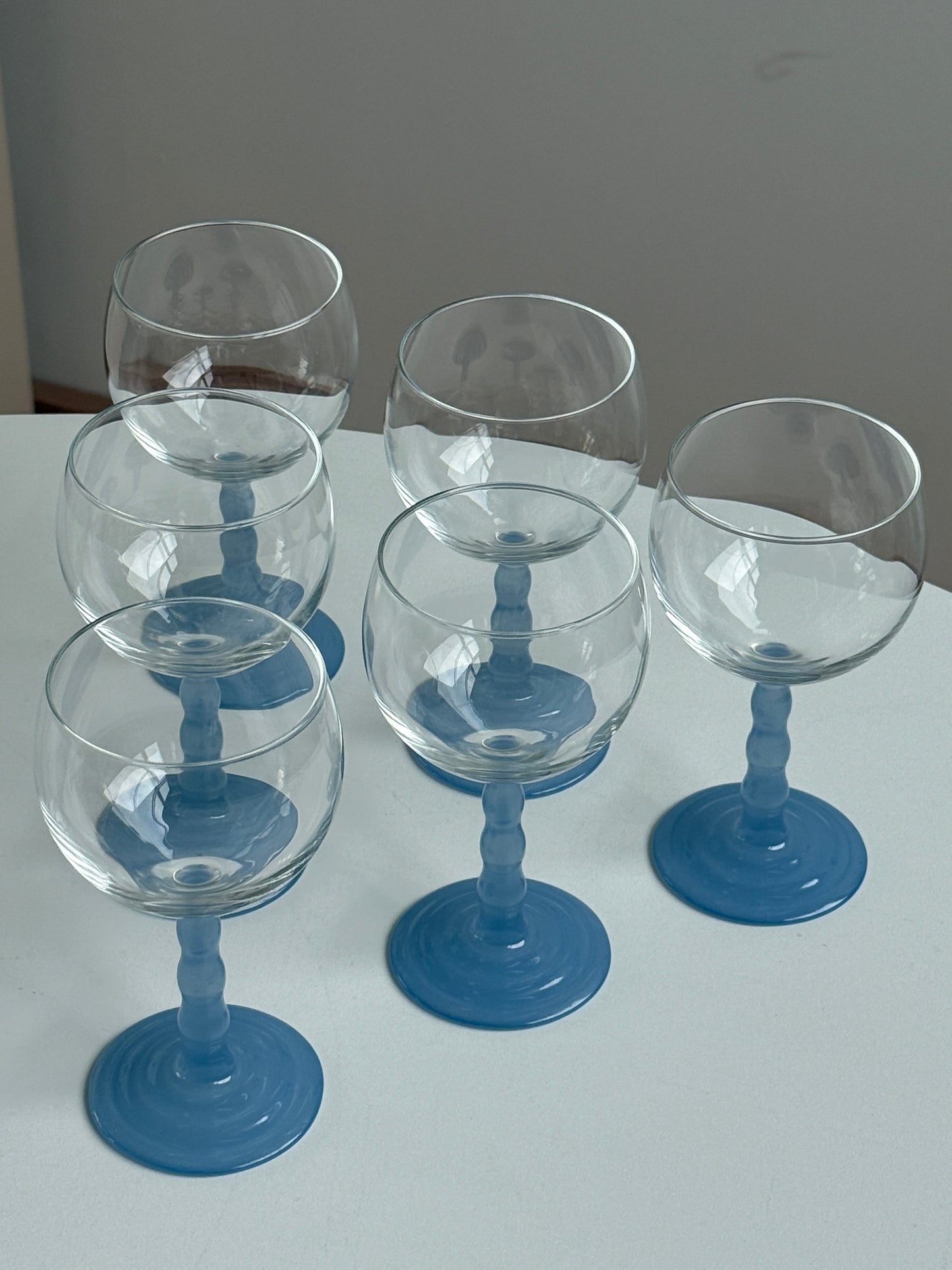 Tupperware vinglas - blåt glas, 7 stk.