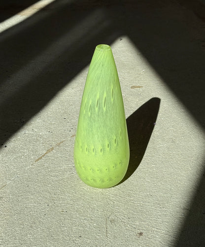 Mundblæst gul vase