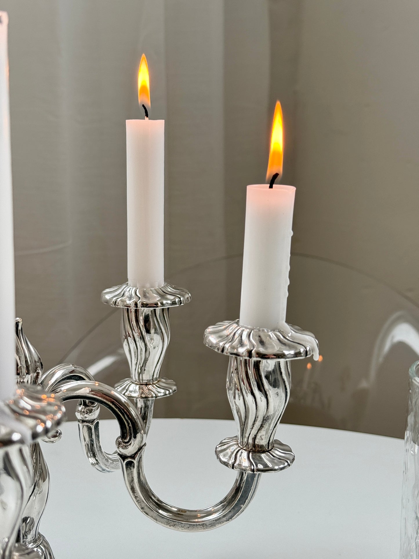 Sølvbelagt kandelaber