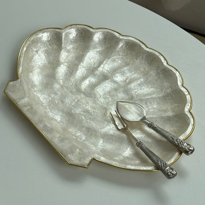 Serveringsfade i perlemor, sæt med 3