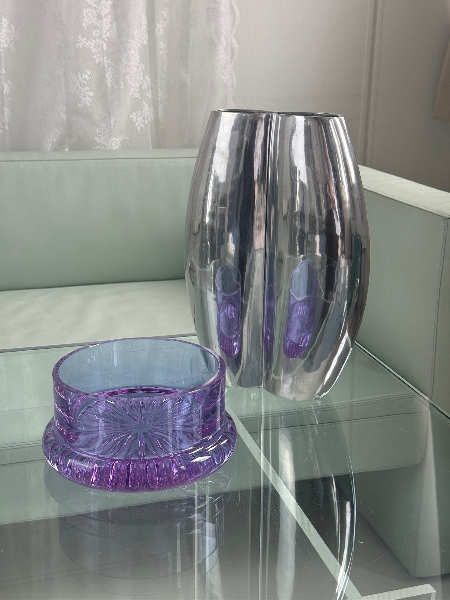 Alexandrite Glass Skål – lilla kunstglas fra 1970'erne