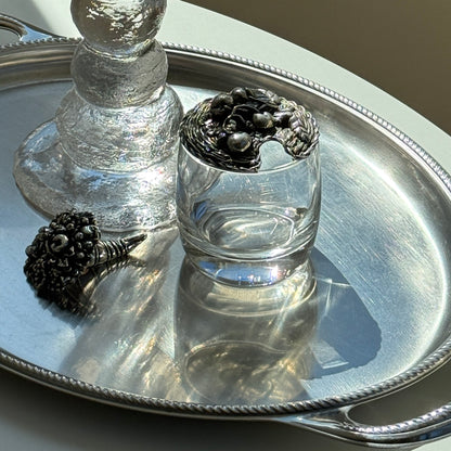 Vintage glaskrukke med låg