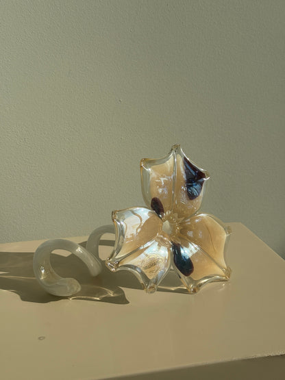 Murano glasblomst med snoet stilk