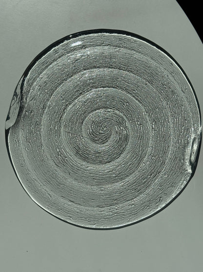 Rundt glasfad med struktur, klart glas