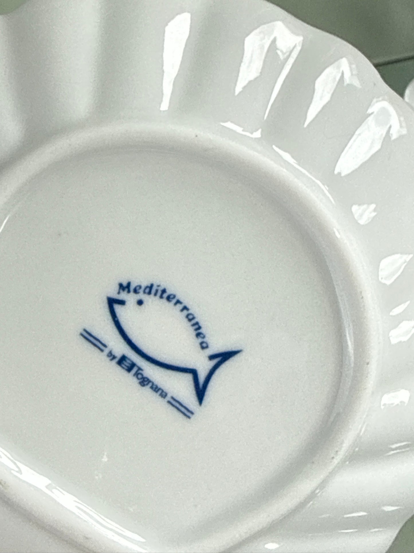 Muslingeskåle i hvid porcelæn, sæt med 6 stk.