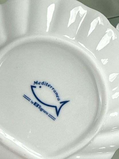 Muslingeskåle i hvid porcelæn, sæt med 6 stk.