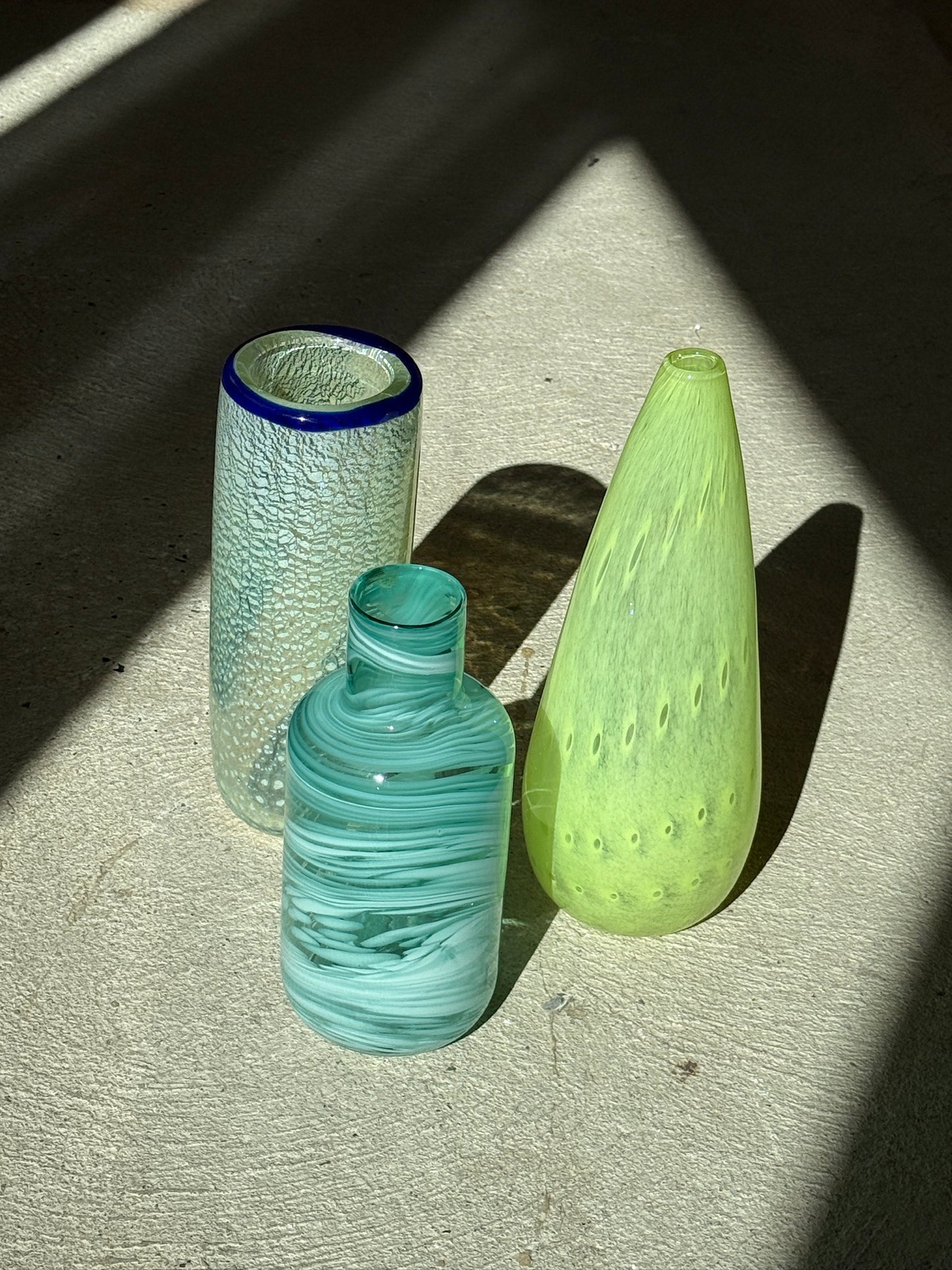 Mundblæst gul vase