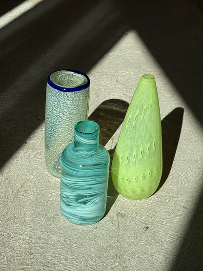 Mundblæst gul vase