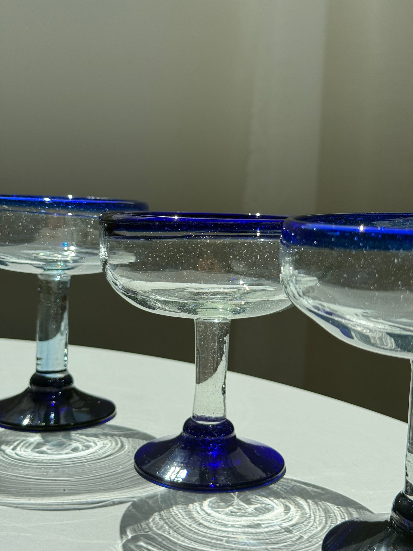 Mundblæste, Mexi coupeglas med koboltblå kant