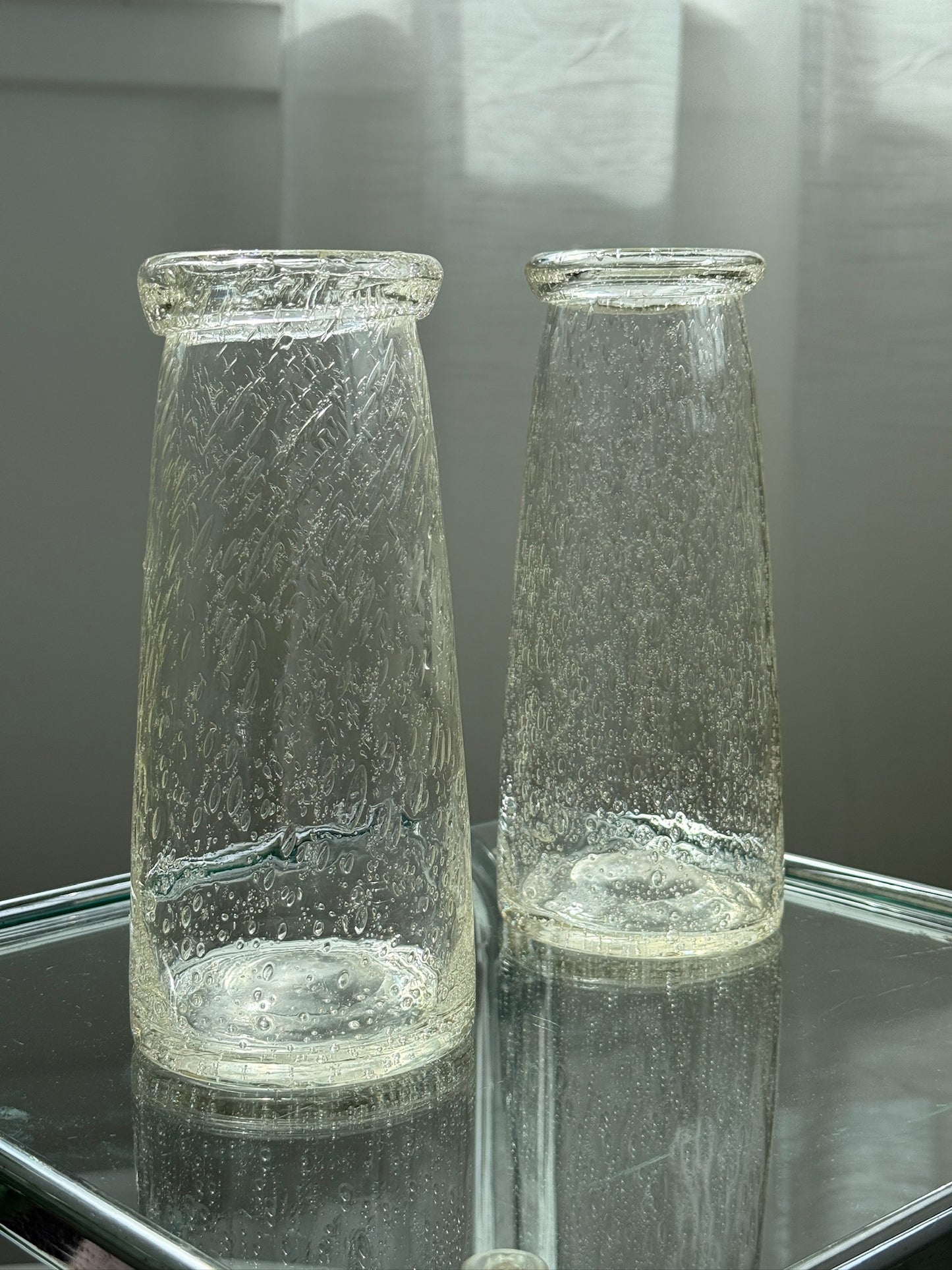 Mundblæste bobleglasvaser