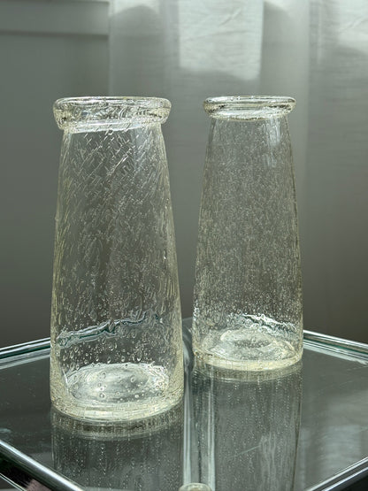 Mundblæste bobleglasvaser