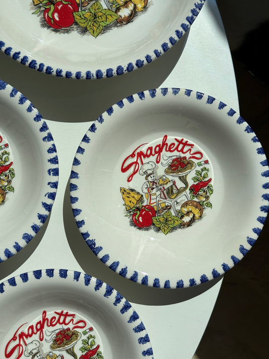 Italienske spaghetti skåle, 5 dele