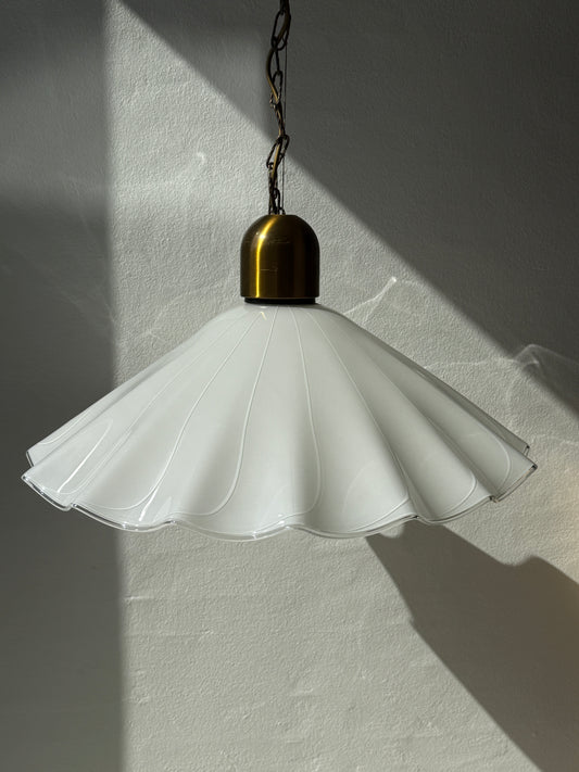 Stor vintage Murano pendel, hvid