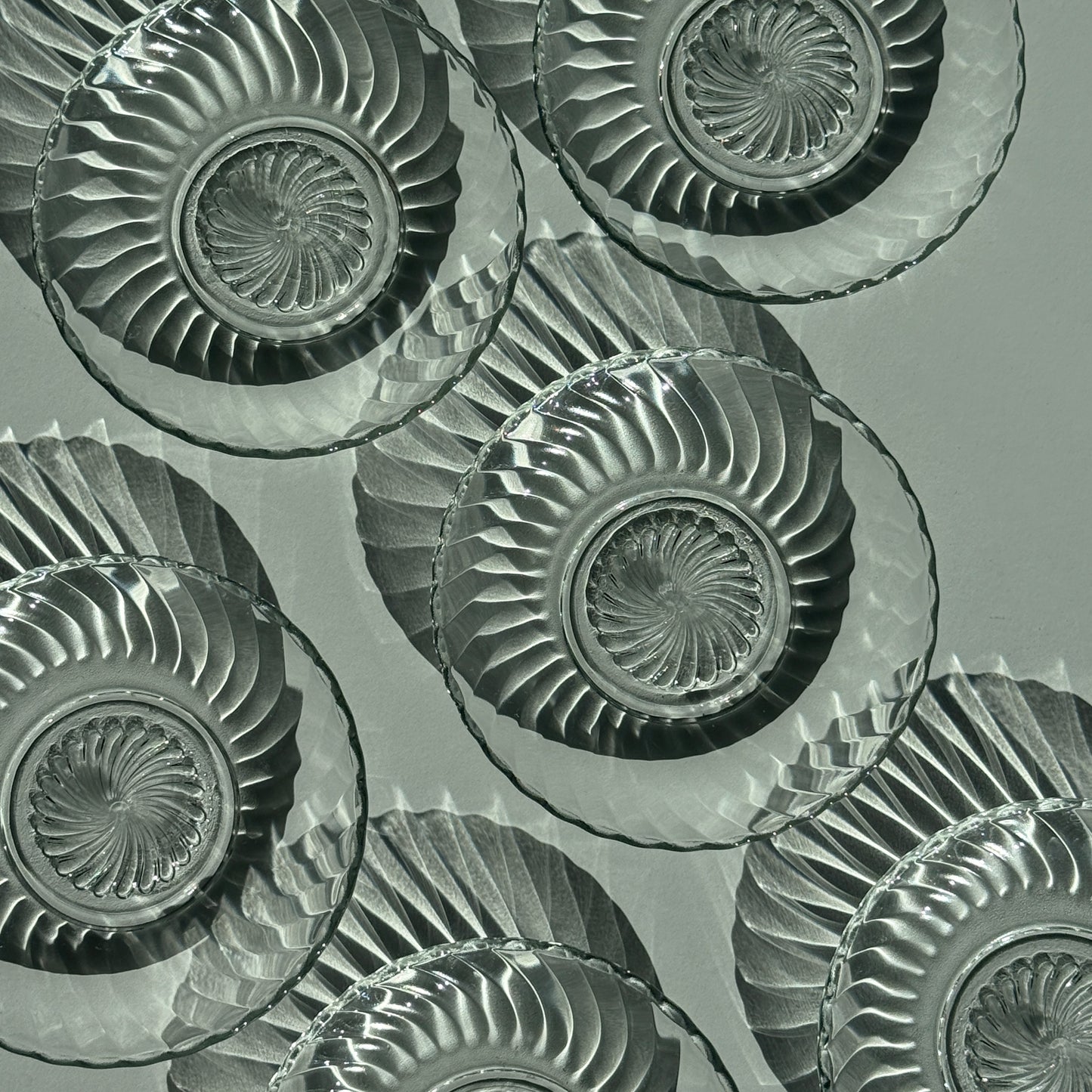 Glasasietter med mønster, 6 stk.