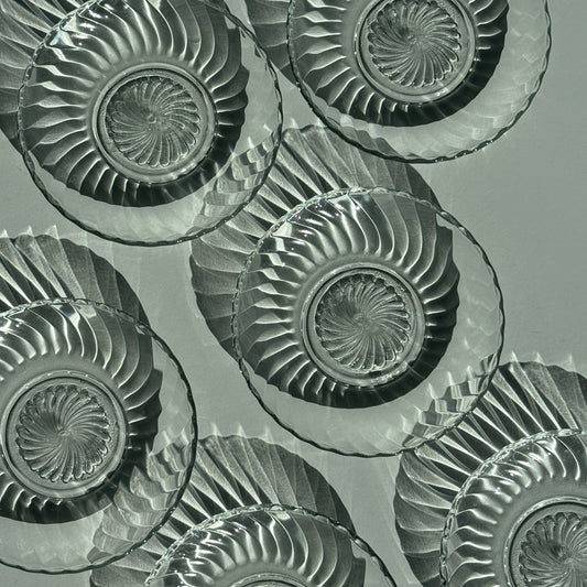 Glasasietter med mønster, 6 stk.