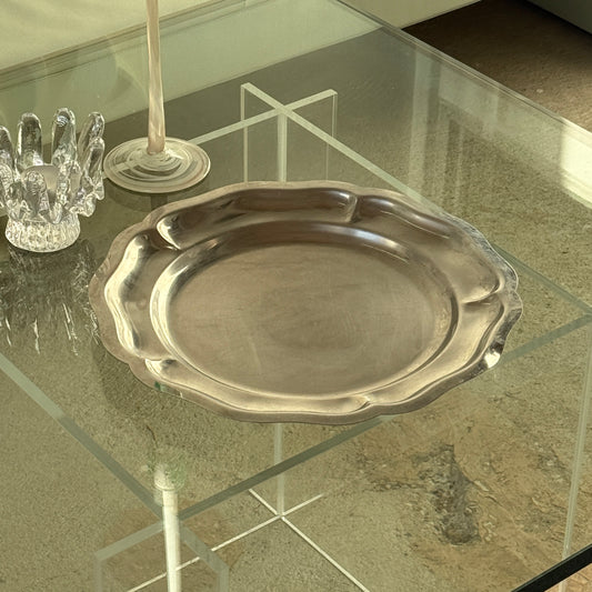 Rundt serveringsfad, rustfrit stål