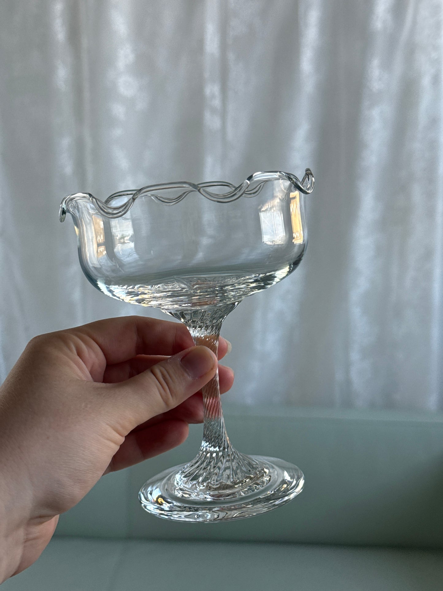 Mundblæste dessert-/cocktailglas i klart glas, sæt á 4 stk.