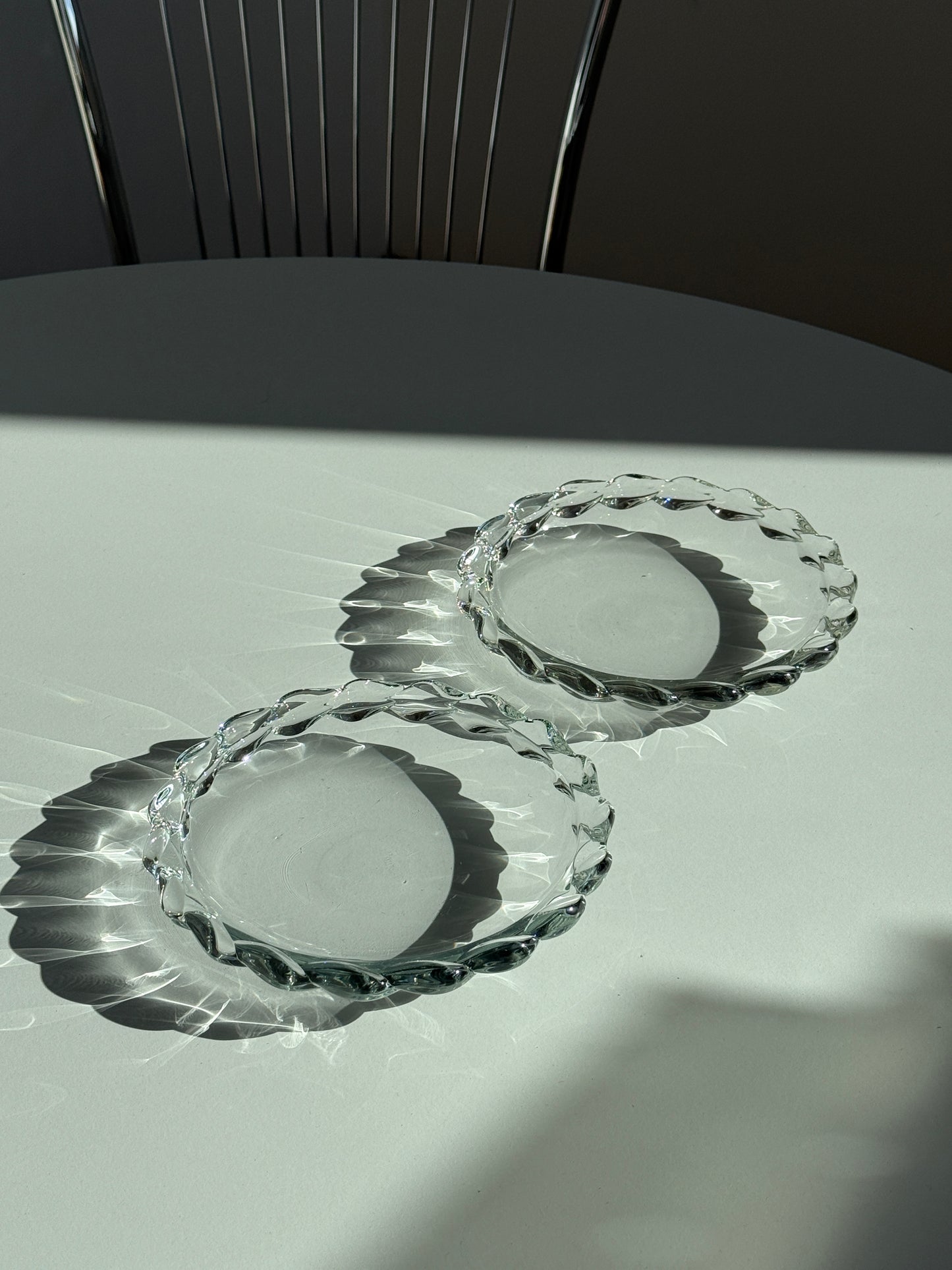 Glasplatte med detaljeret kant, 2 dele