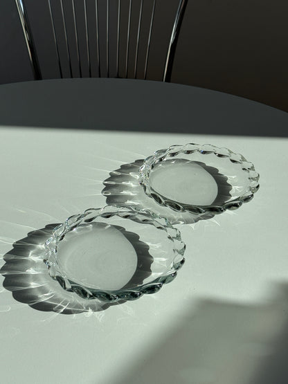 Glasplatte med detaljeret kant, 2 dele