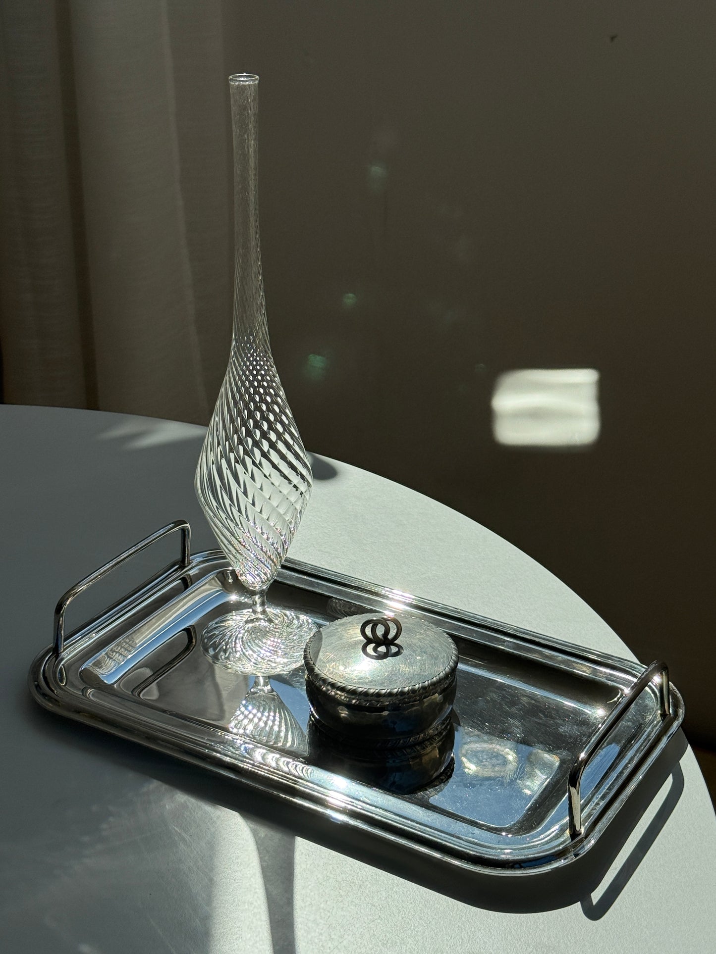 Italiensk tin krukke m. låg