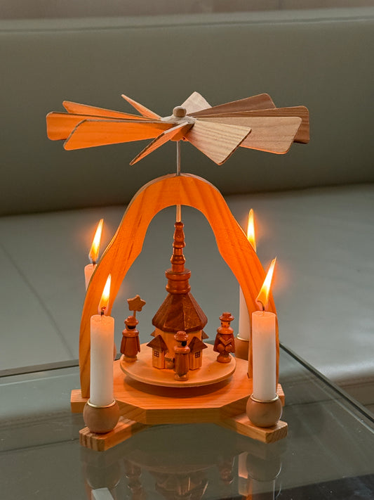 Lille vintage julekarrusel i træ