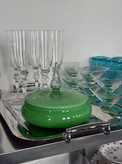 Grøn bonbonniere i glas