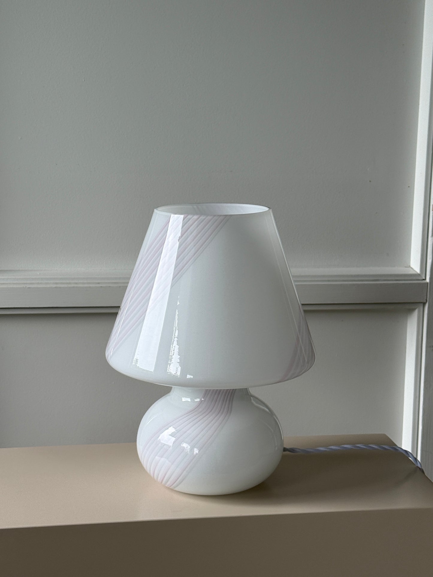 Murano bordlampe, rosa spiral