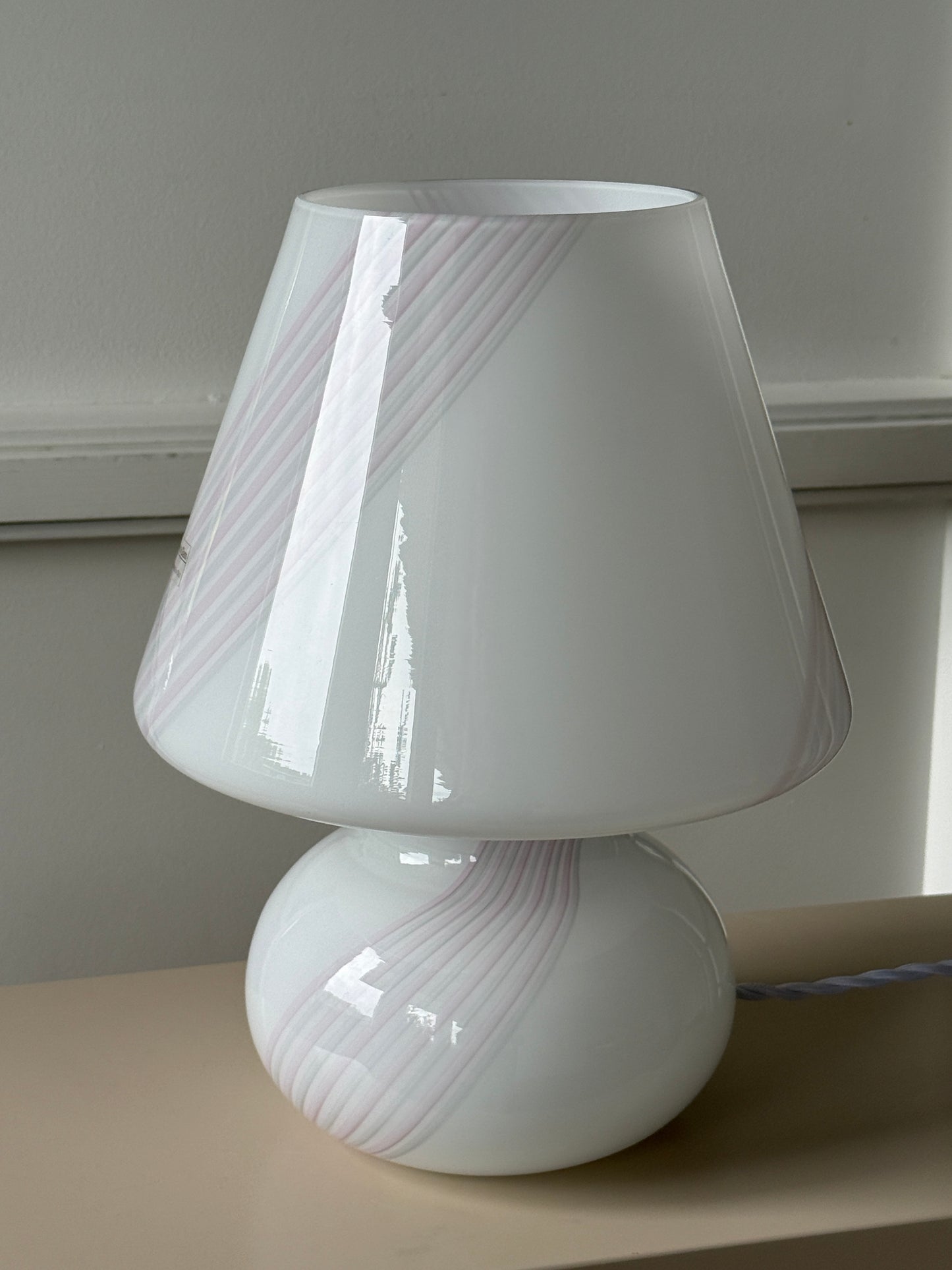 Murano bordlampe, rosa spiral