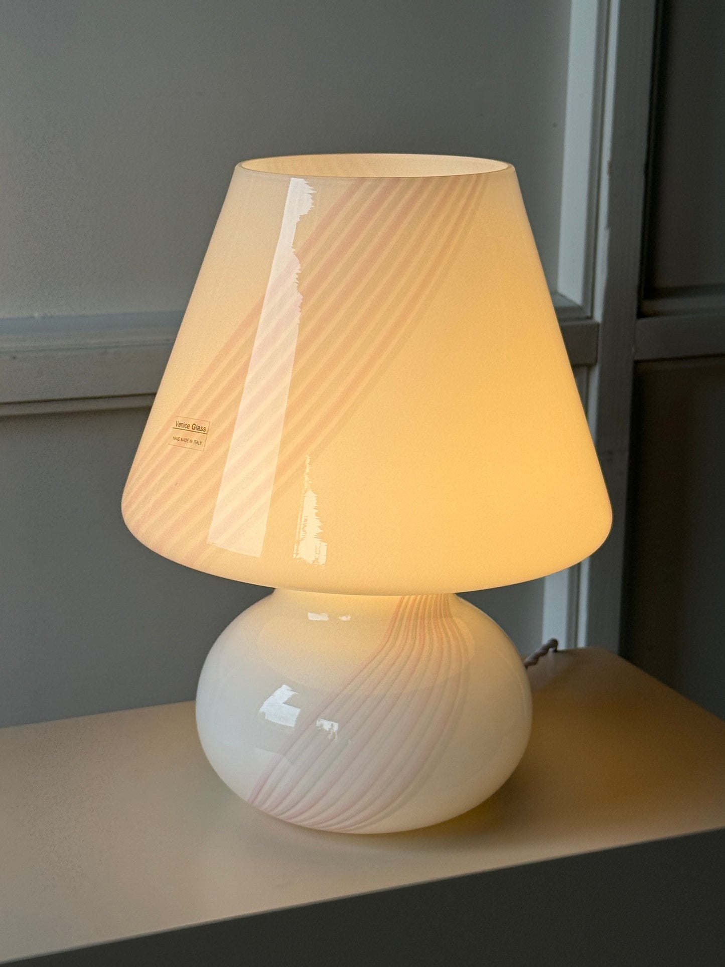 Murano bordlampe, rosa spiral