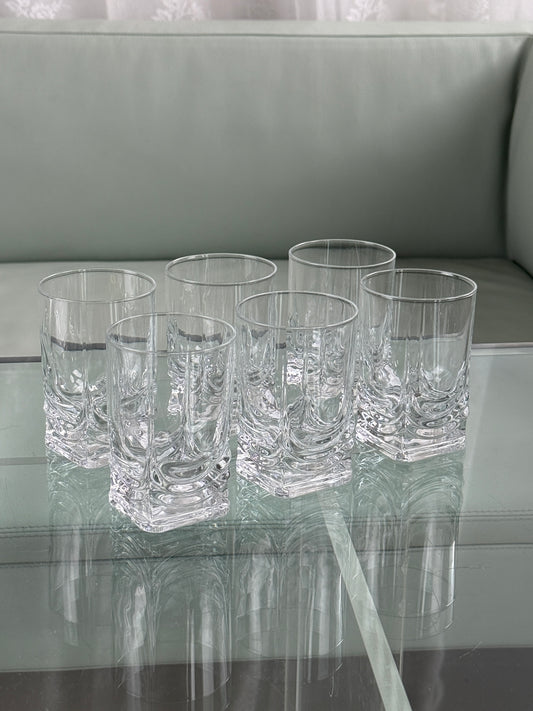 Glas med firkantet fod, sæt med 6 stk.