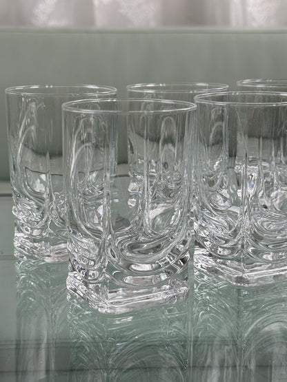Glas med firkantet fod, sæt med 6 stk.