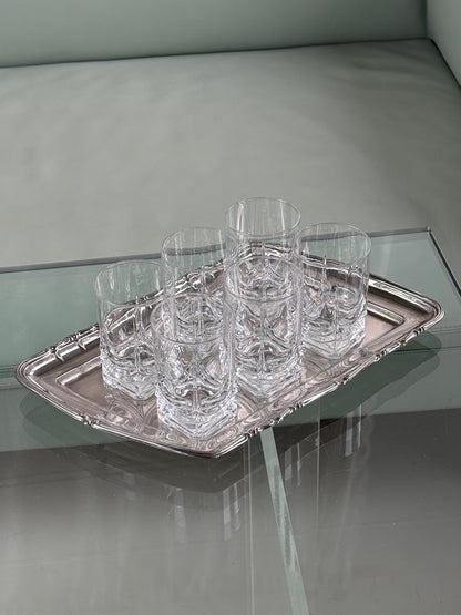 Glas med firkantet fod, sæt med 6 stk.
