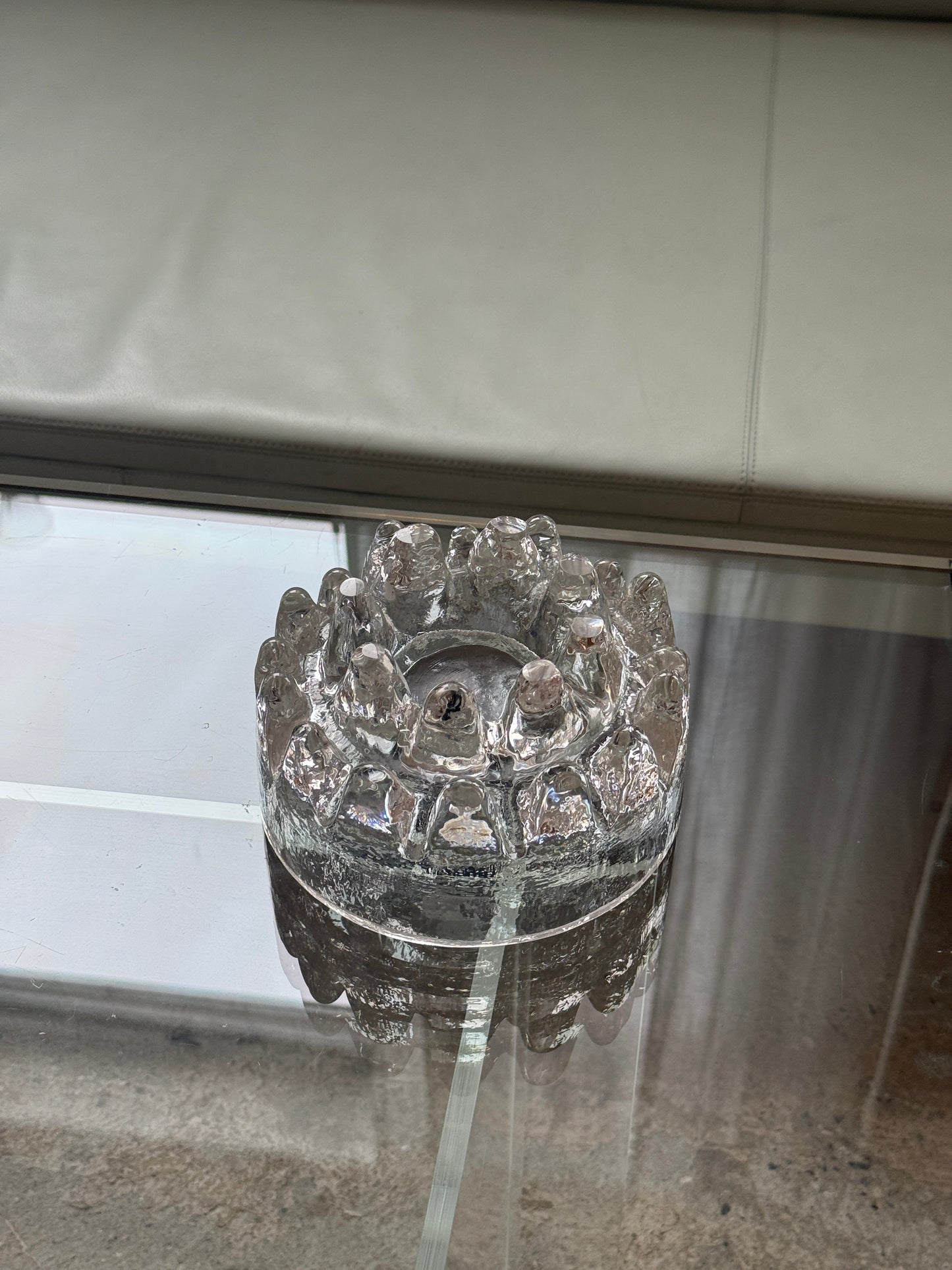 Fyrfadsvarmer i massivt glas