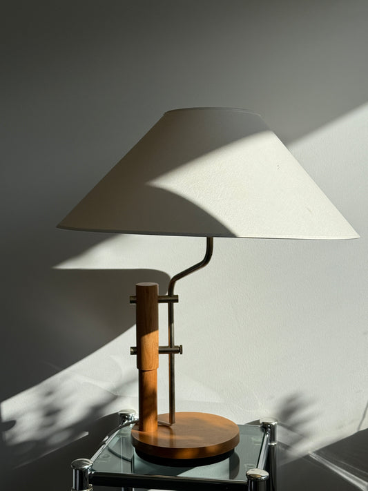 Vintage bordlampe i massiv egetræ