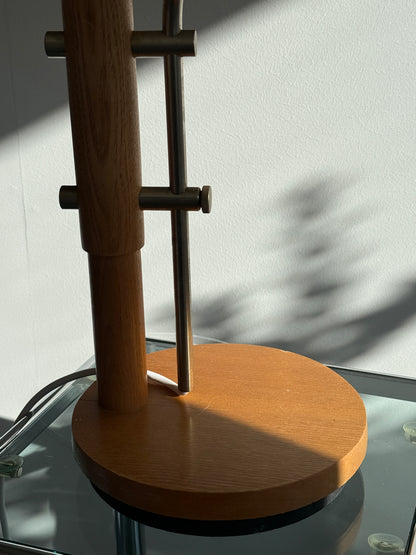 Vintage bordlampe i massiv egetræ