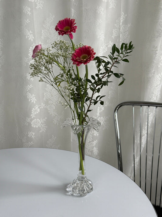 Mundblæst glasvase, blomst