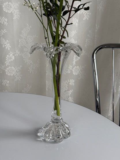 Mundblæst glasvase, blomst