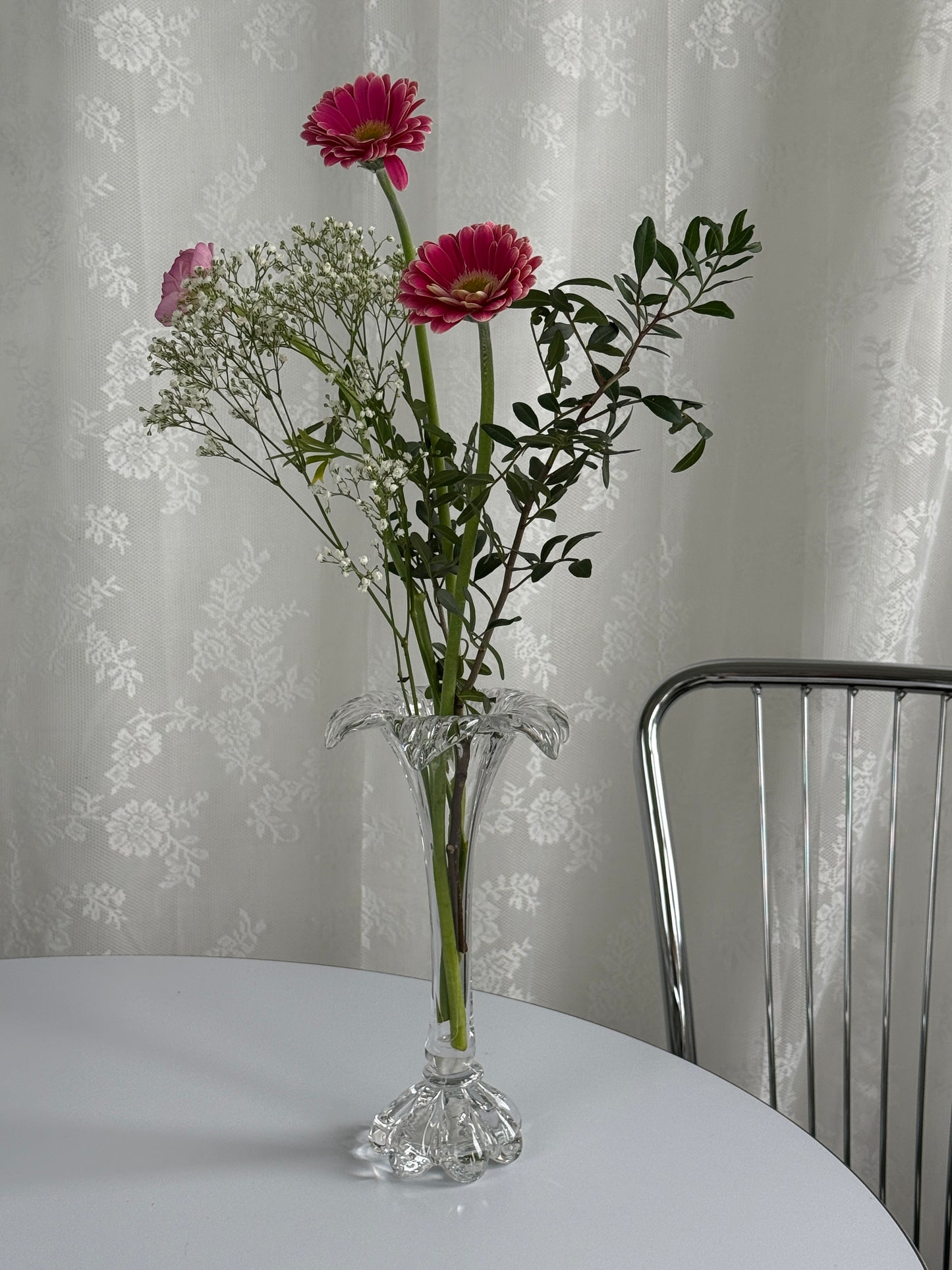 Mundblæst glasvase, blomst