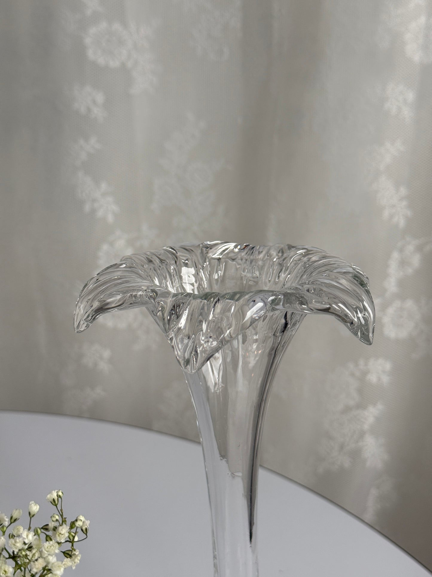 Mundblæst glasvase, blomst