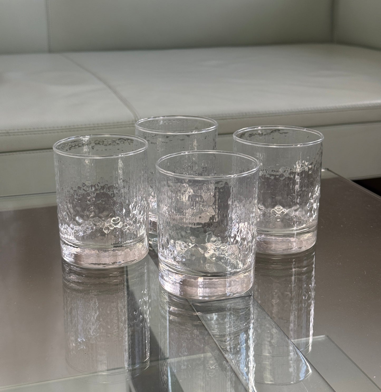 Whiskeyglas i struktureret glas, 4 stk.