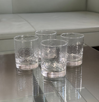 Whiskeyglas i struktureret glas, 4 stk.