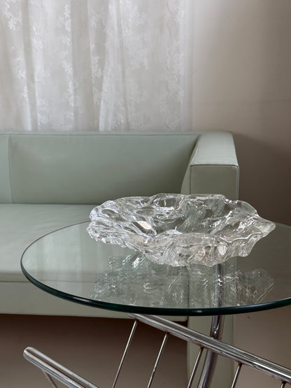 Skulpturel, massiv glasskål - large udgave