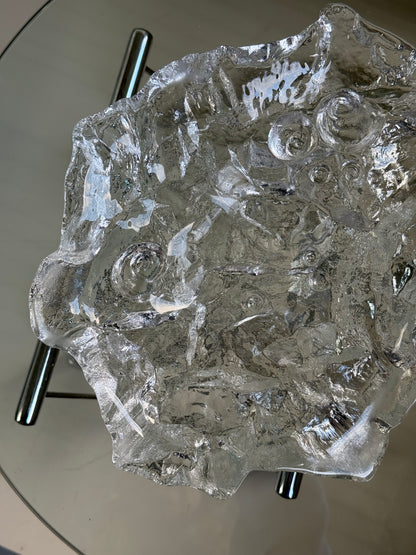 Skulpturel, massiv glasskål - large udgave